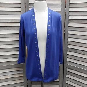 Cardigan Sweater with Hardware Trim | Rafaella | Medium